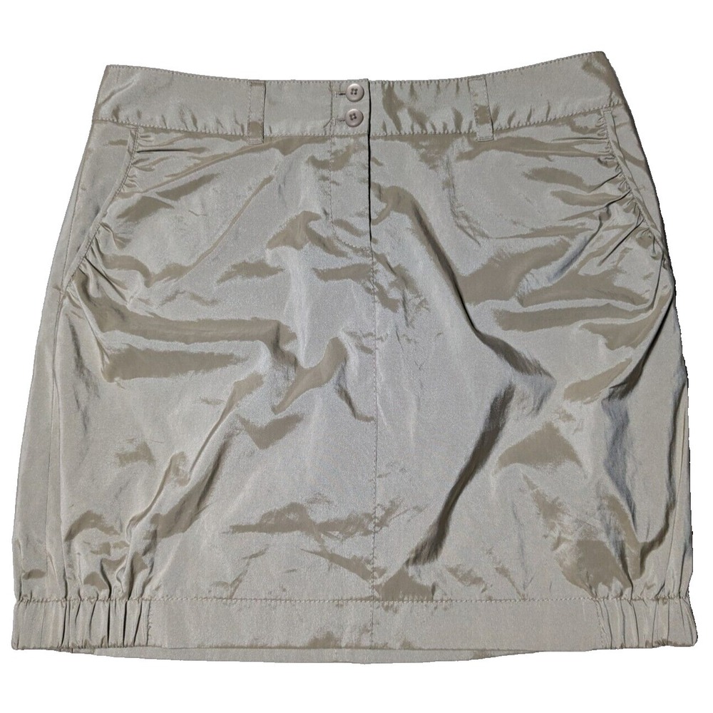 ANNIKA CUTTER & BUCK Women Size 8 Shimmer Beige Nylon Blend Golf Skort